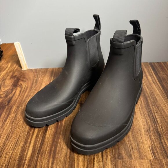 Everlane Shoes The Rain Boot Ankle Rubber Slip On Black Size 7 - Picture 1 of 6